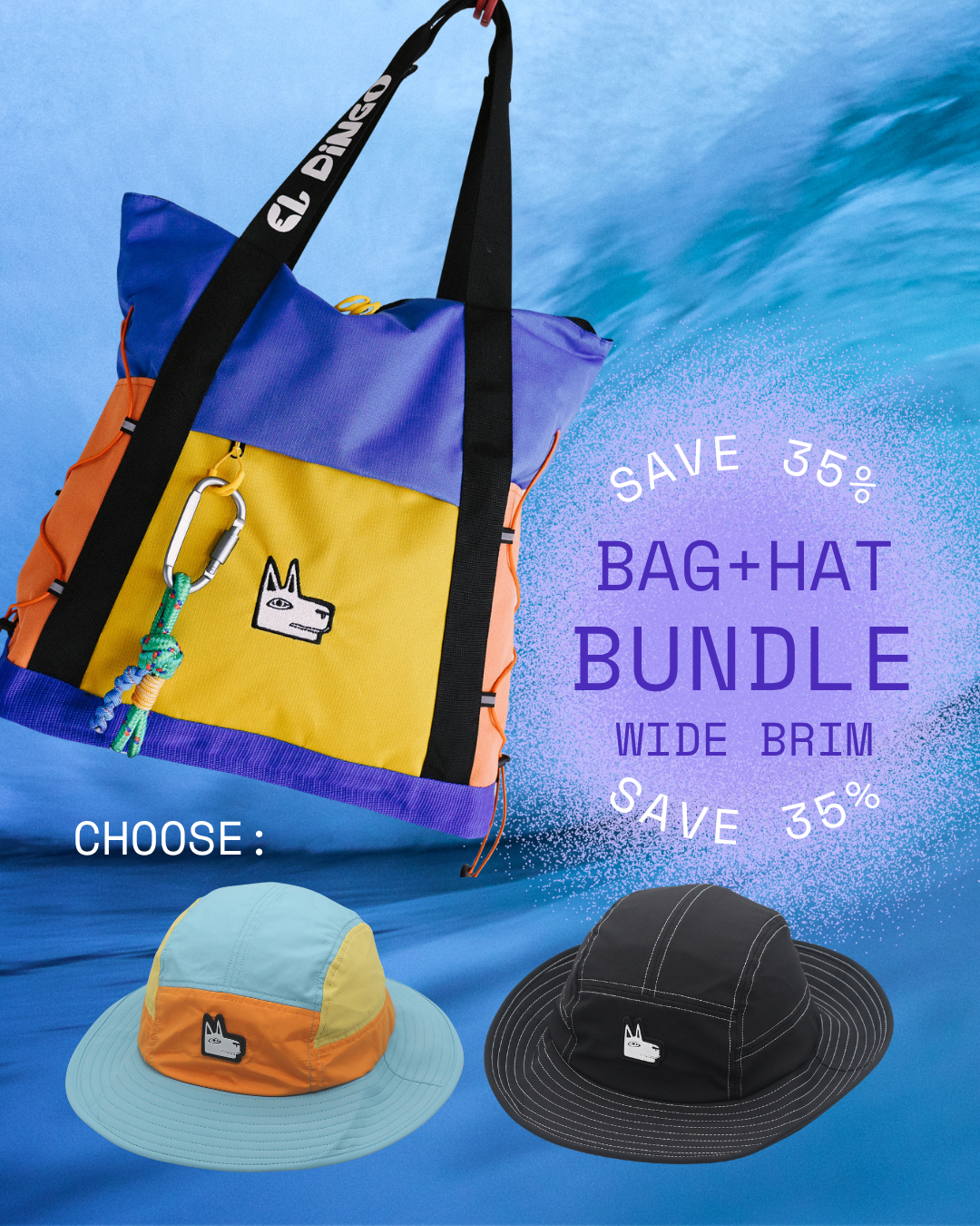 Adventure Bundle - Blue + Orange Tote - El Dingo
