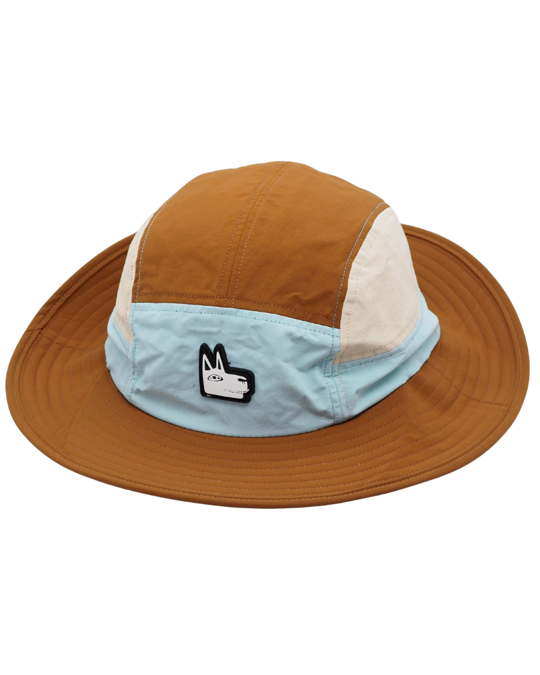 Baby Blue + Brown Wide Brim Surf Hat