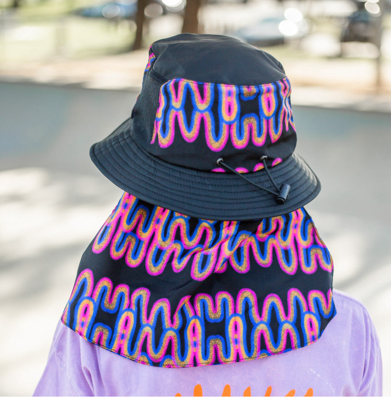 Groms Retro Wave Print Surf Hat