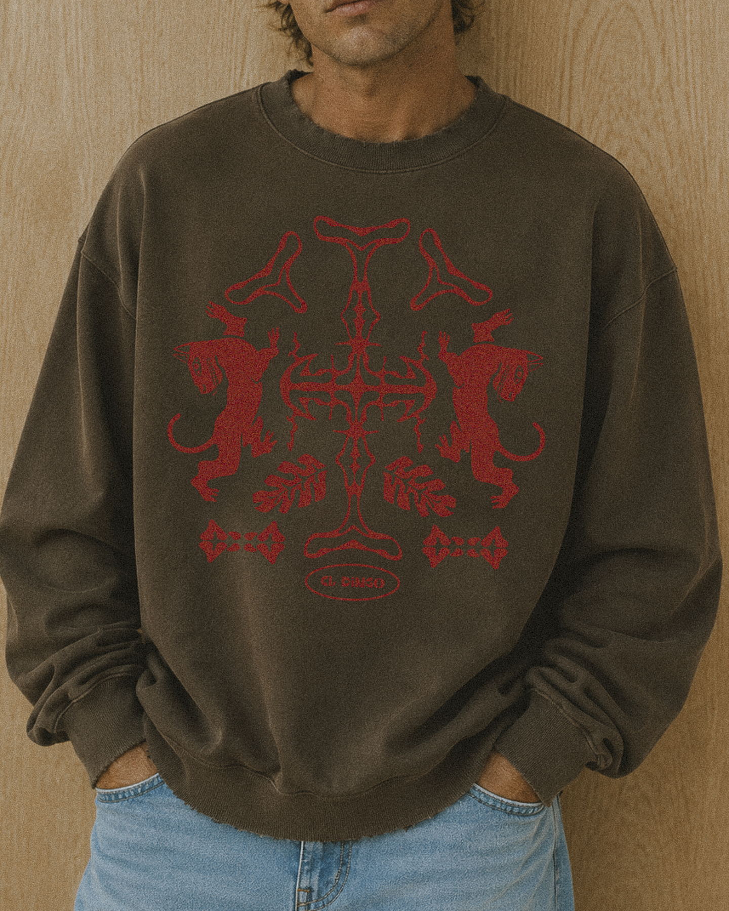 Illawarra Panther Coffee Distressed Jumper