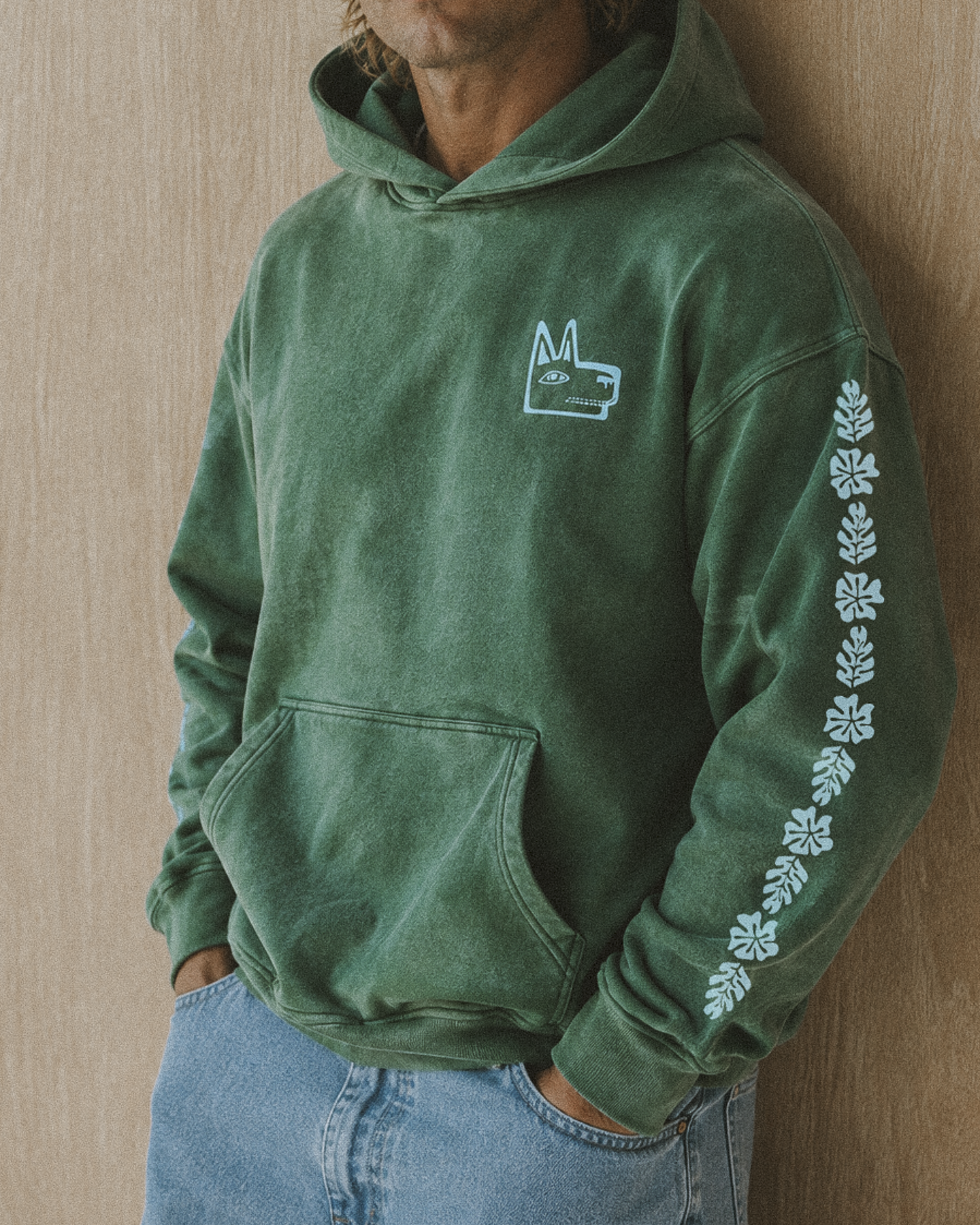Vintage Fleece Hibiscus Hoodie