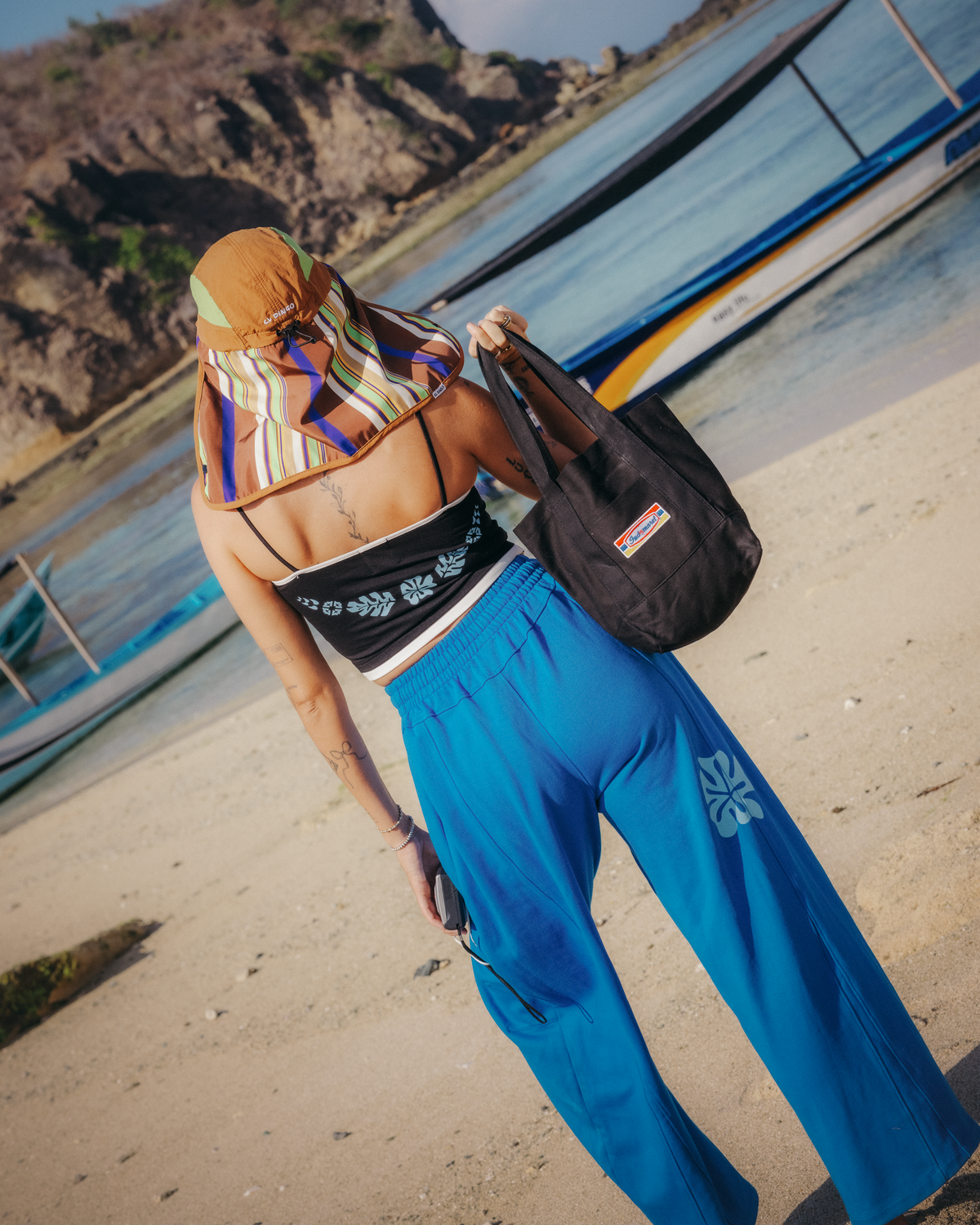 Retro Stripe Legionnaire Surf Hat UPF 50+ - El Dingo
