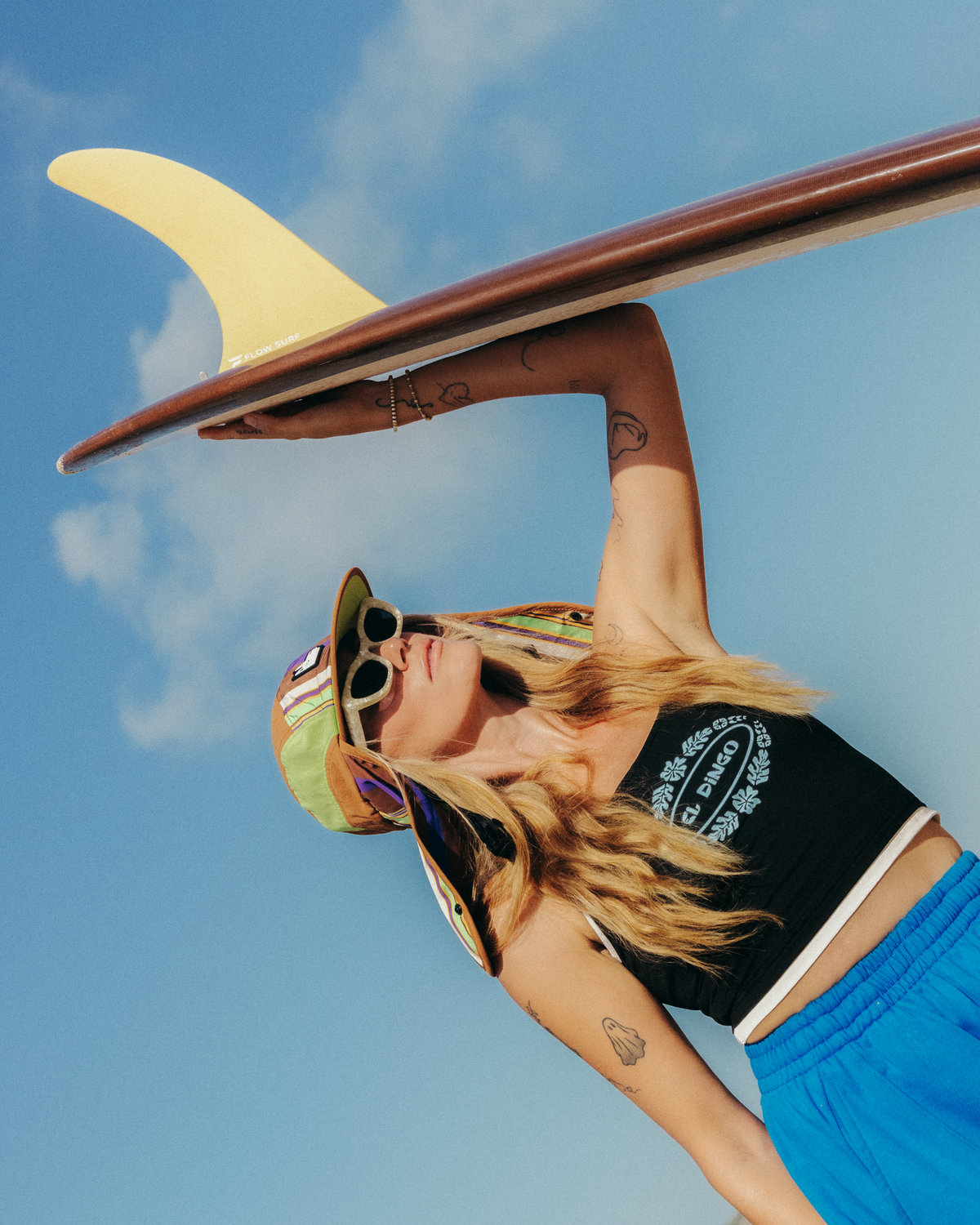 Retro Stripe Legionnaire Surf Hat UPF 50+ - El Dingo