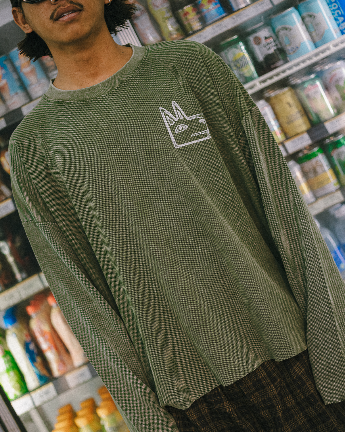Vintage Logo Raw Edge Waffle Shirt