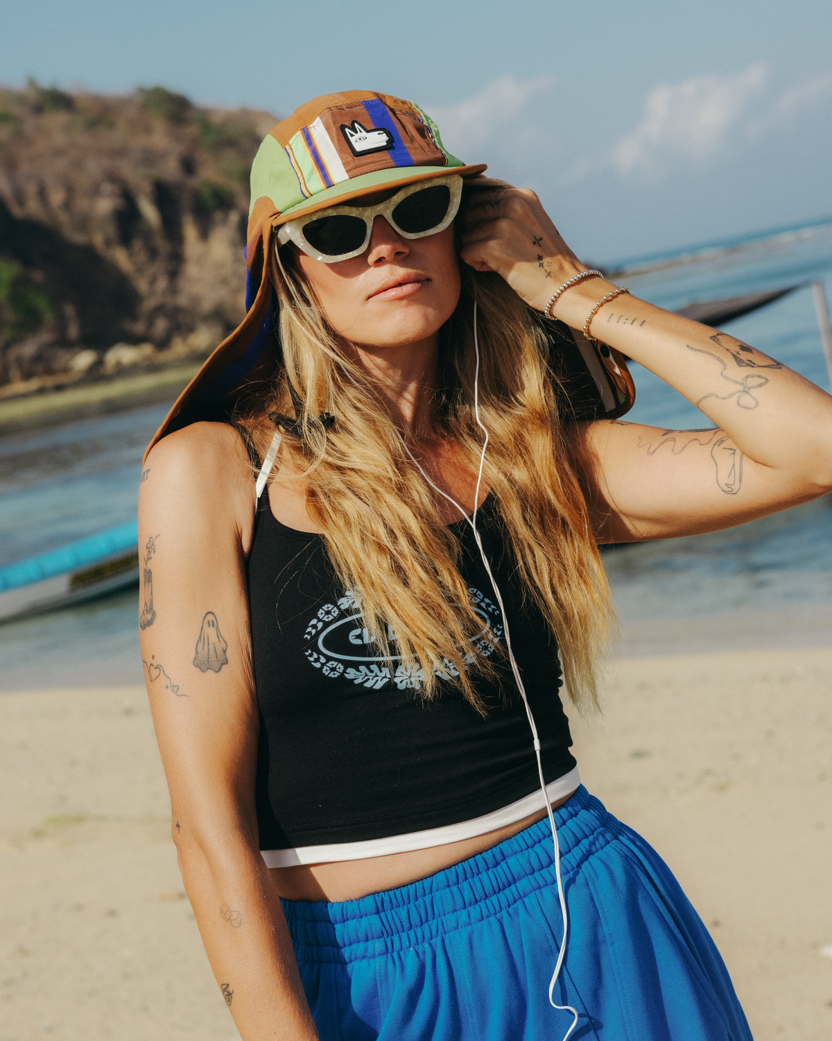 Retro Stripe Legionnaire Surf Hat UPF 50+ - El Dingo